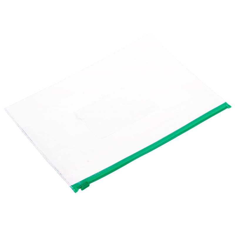 20 Pcs Green Clear Size A5 Paper Slider Zipper Closure Closure Folders Files Bags