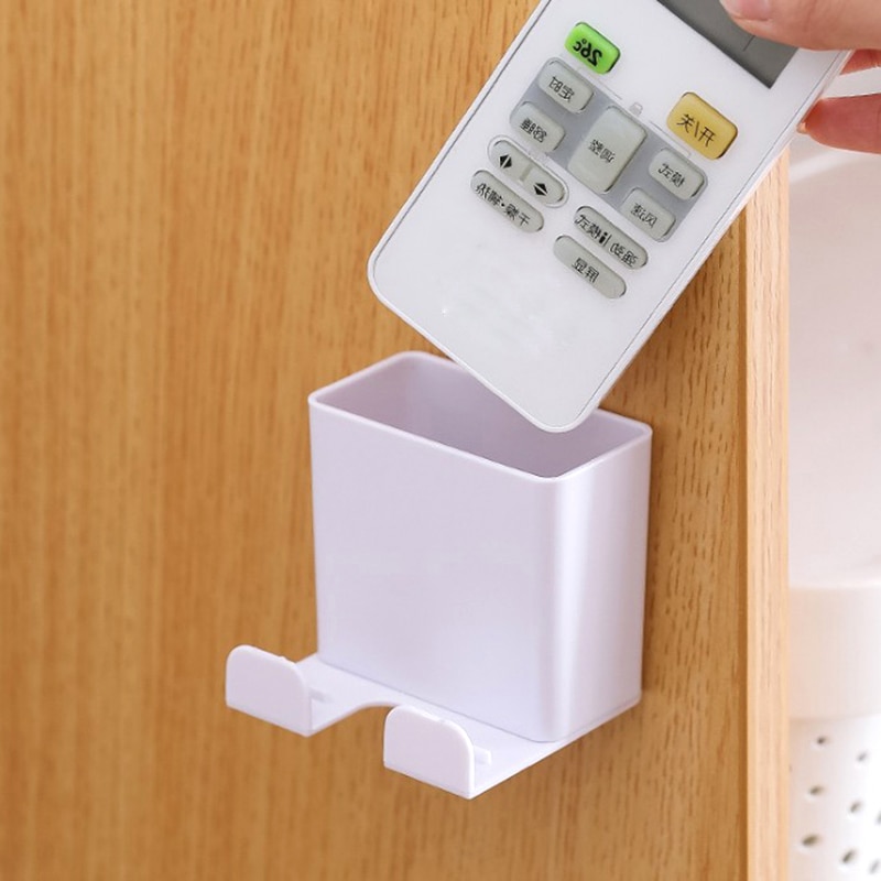 Caja de almacenamiento para mandos a distancia para TV, caja de almacenamiento para aire acondicionado, soporte para enchufe de teléfono móvil, organizador montado en la pared, contenedor de soporte, 1 Uds.