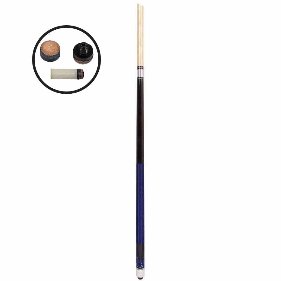 Billard queue ramin 2 pièces casino bleu flamme 19oz 538g