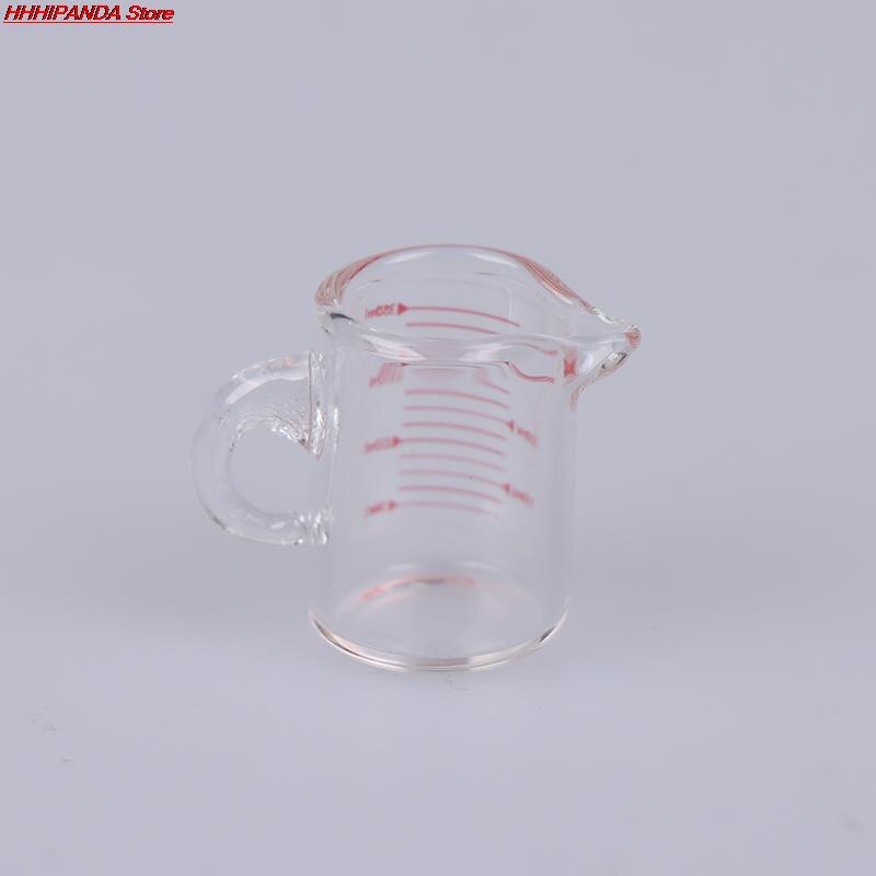 1:12 Dollhous Glazen Maatbeker Schaal Cup Laboratorium Mini Maatbeker Poppenhuis Miniatuur Keuken Woonkamer Accessoires