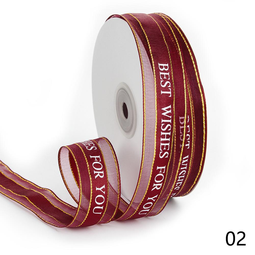 Rubans en Polyester pour décoration de gâteau d'anniversaire, 25mm, décoration de carte de noël pour fête de mariage, bricolage fait à la main, emballage de , rubans décoratifs: Wine 02