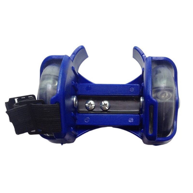 3-Colors Colorful Flashing Roller Whirlwind Pulley Flash Wheels Heel Roller Adjustable Simply Roller Skating Shoes kids Adult: blue