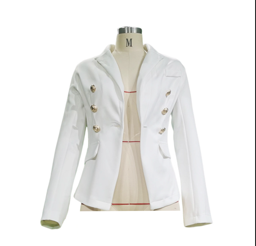Damen fest Mantel Luxus Weibliche Mäntel lässig Blazer Koreanische Frühling Herbst Kleidung Frauen Dünne Klage Mantel Büro Jacke: S / Weiß