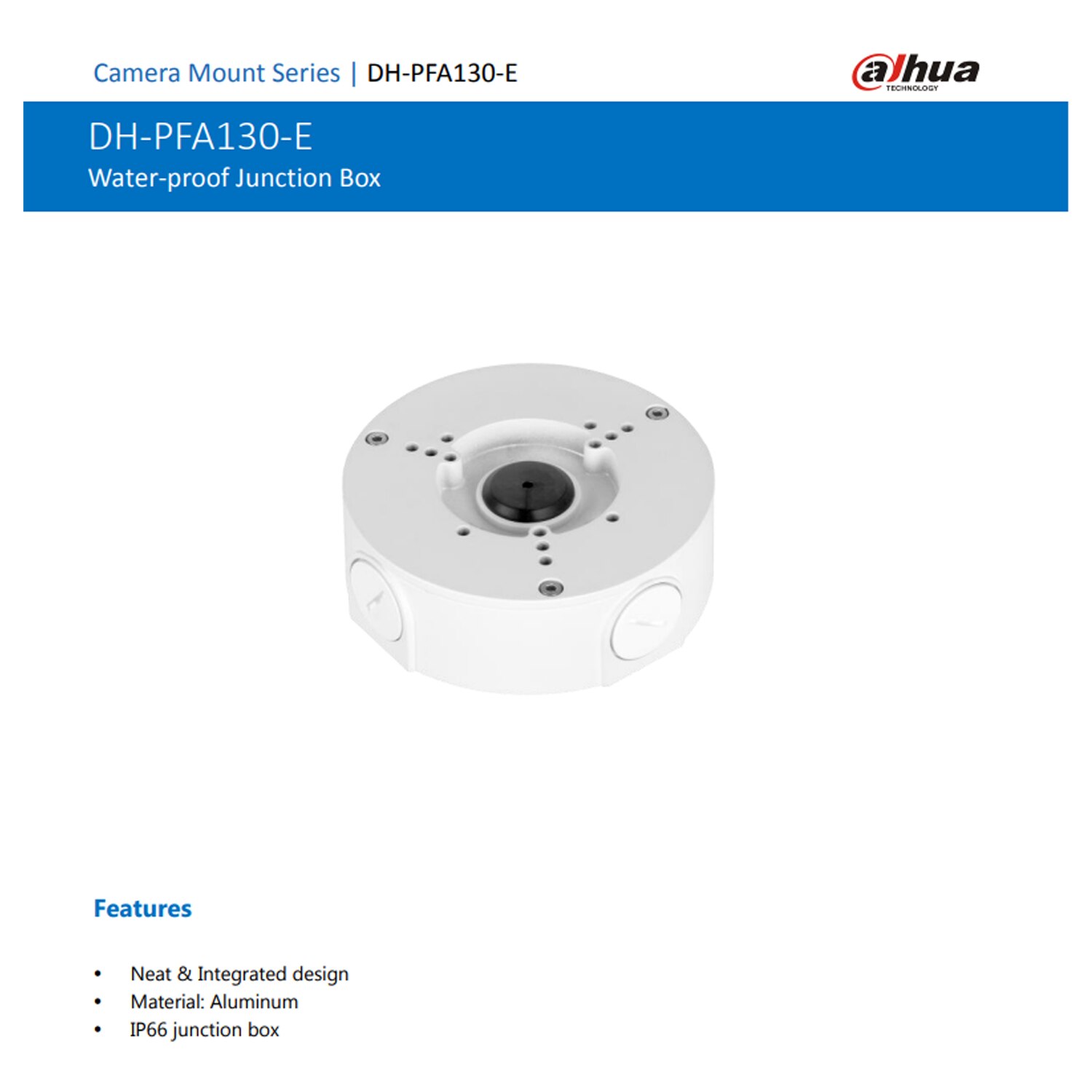 Dahua Camera Support Water proof Junction Box Cctv Bracket PFA121 &amp; PFA136 &amp; PFA137 &amp; PFA139 &amp; PFA135 &amp; PFB203W &amp; PFB204W PFA134