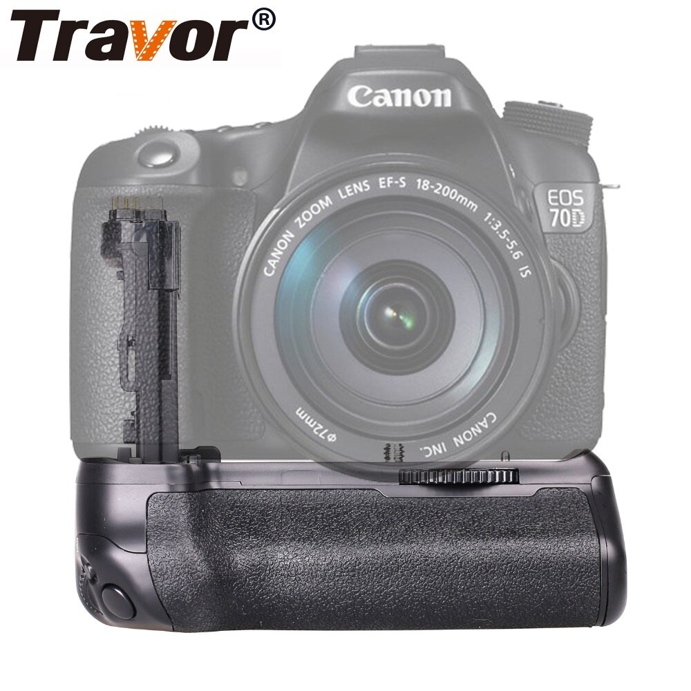 Travor Camera Vertical Battery Grip Houder Voor Canon Eos 70D 80D Dslr Batterij Handvat Vervangen BG-E14 Werken Met LP-E6 Batterij