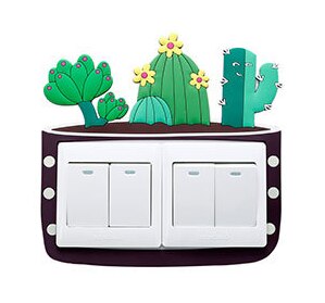 3D Big Switch Cover Room Decor Silicone Light Button Sticker On-off Switch Sticker Luminous Switch Outlet Double Swatches: Blue