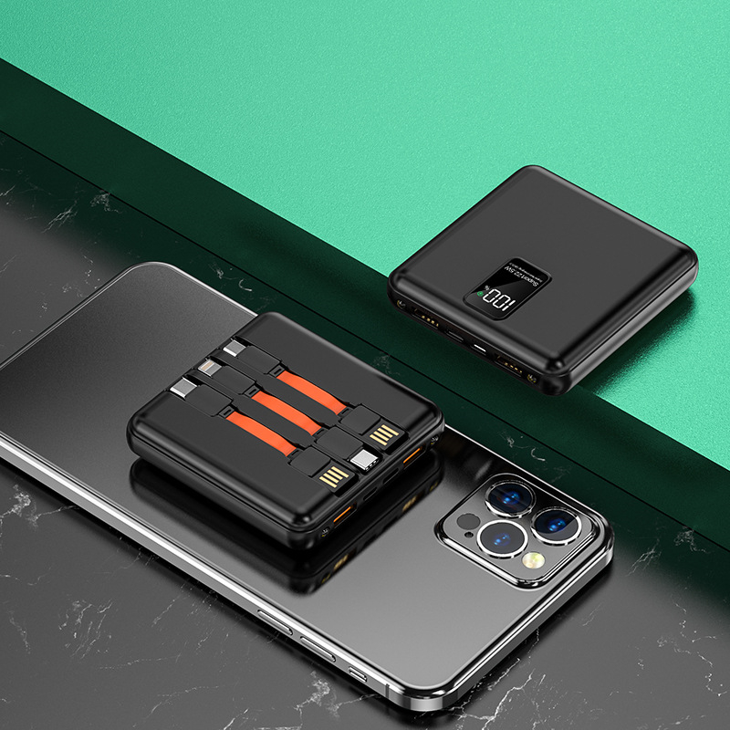 20000 mah mini-powerbank 22.5w schnellladefunktion, inklusive usb-typ-c-kabel, kompatibel mit iphone, huawei, samsung und xiaomi.: Schwarz