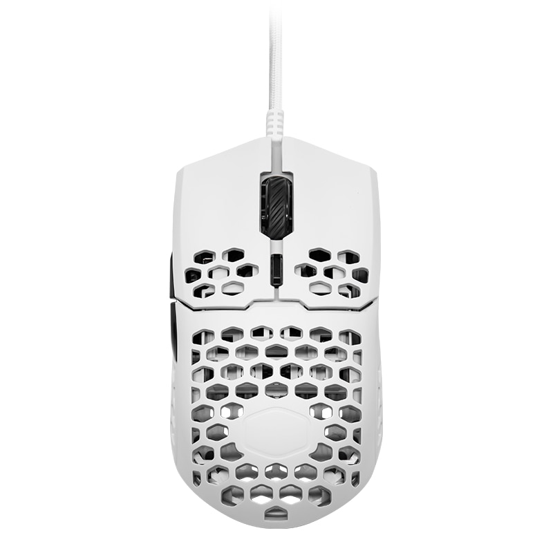 Cooler Master MM710 53G Gaming Mouse Pixart PMW 3389 16000 DPI Optical Sensor Lightweight Honeycomb Shell Weave Cable White