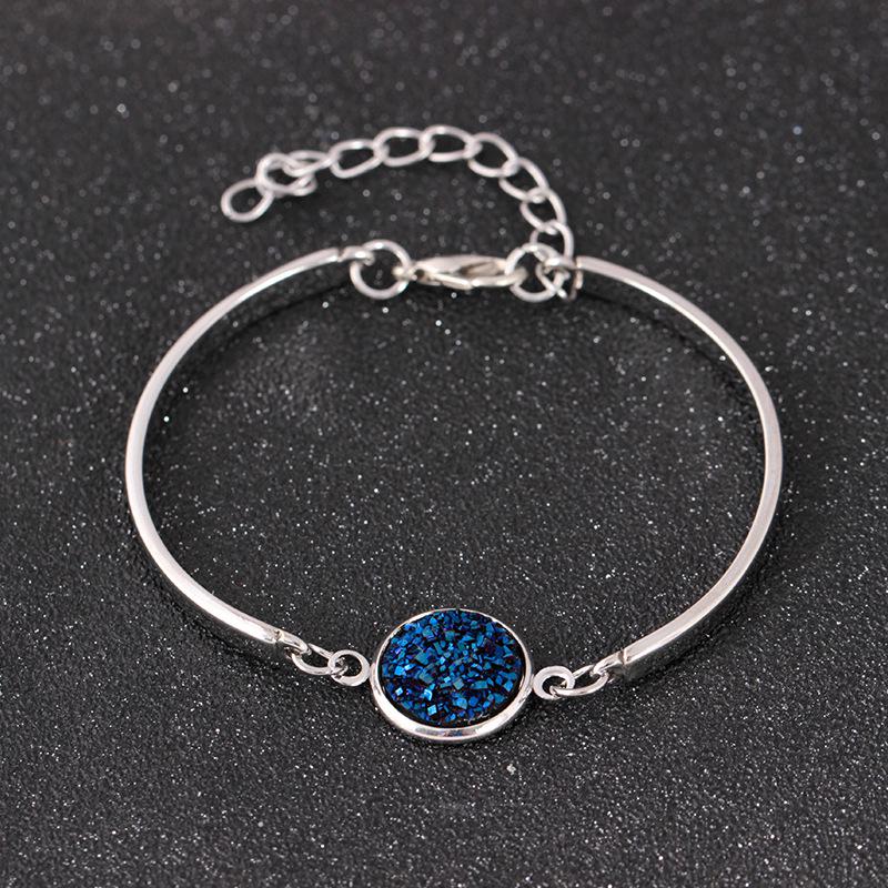 Temperament Dame Crystal Armband Mode Kleur Frosted Sequin Armband Armband Sieraden Vrouwen Accessoires: Silver blue