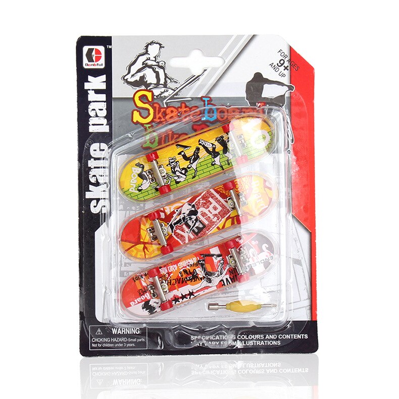 3 Stk/set Legering Beugel Graffiti Matte Boord Vinger Skateboard