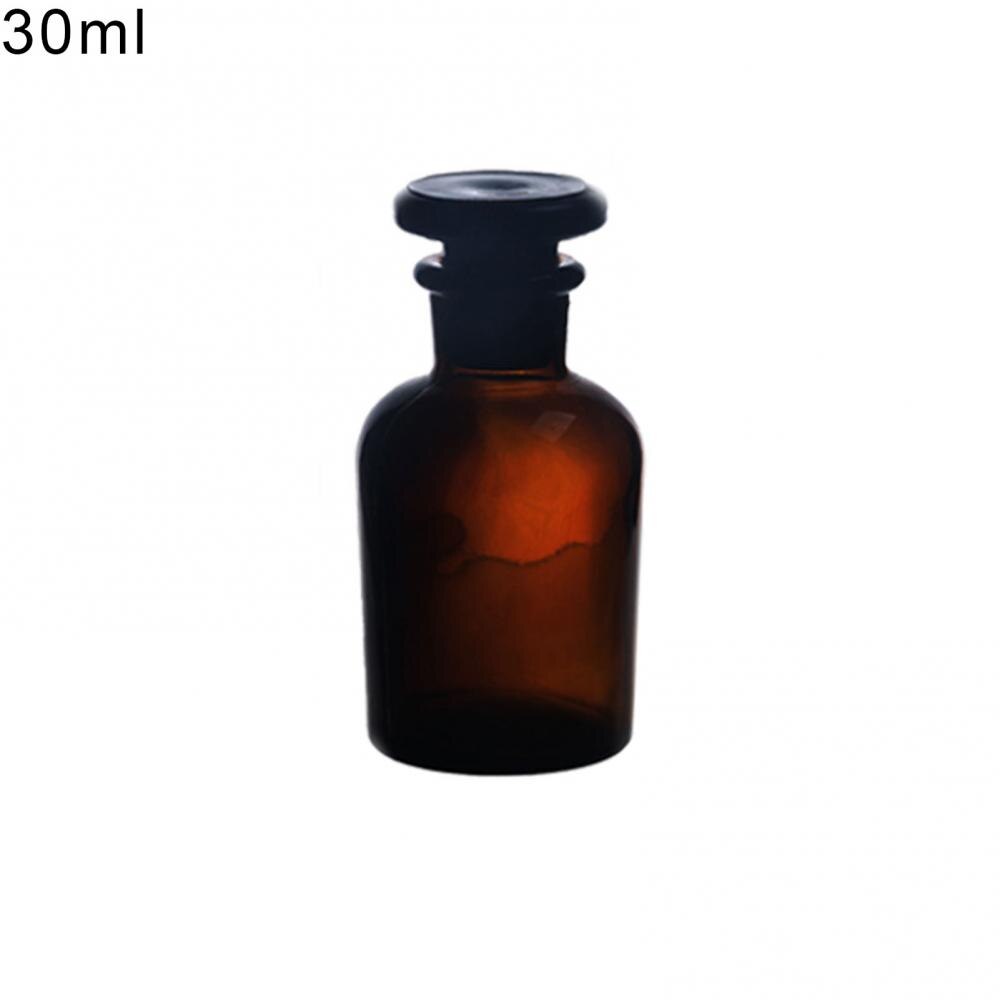 Bouteille rechargeable en verre ambre brun 30/60/125/250/500ml, contenant de réactif Portable avec bouchon: 30ml