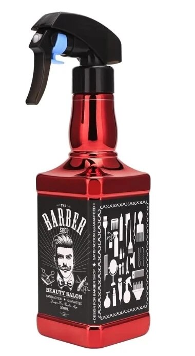 Botella de Spray de corte de pelo para peluquería, atomizador continuo vacío, rociador de agua para salón de belleza, accesorios de peluquería, herramientas de peluquero, 500ML: Rojo