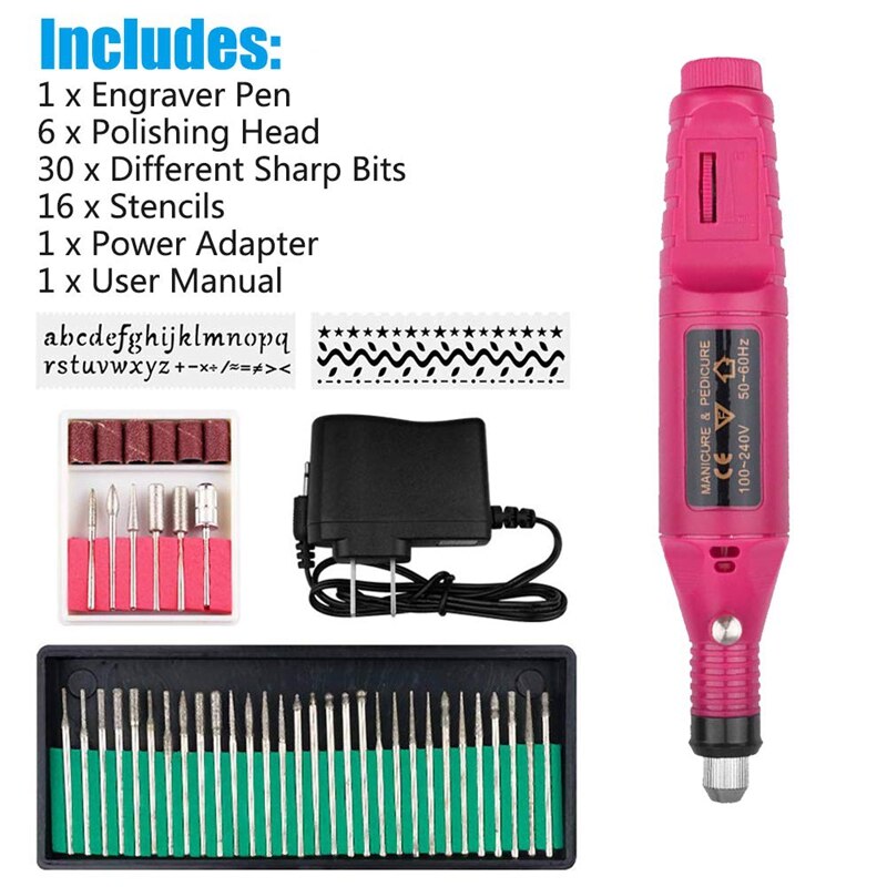 Mini Diy Engraving Tool Kit,Miniature Engraving Pen Mini Diy Vibro Engraving Tool Kit for Metal Gl Ceramic Plastic Wood Jewel