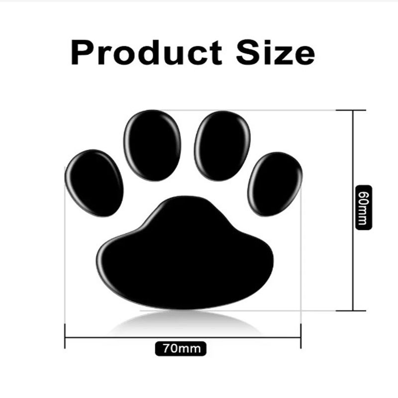 4Sheet Car Stickers Decals Paw 3D Animal Dog Cat Foot Prints Decal Car Motocycle Sticker Car Accessories
