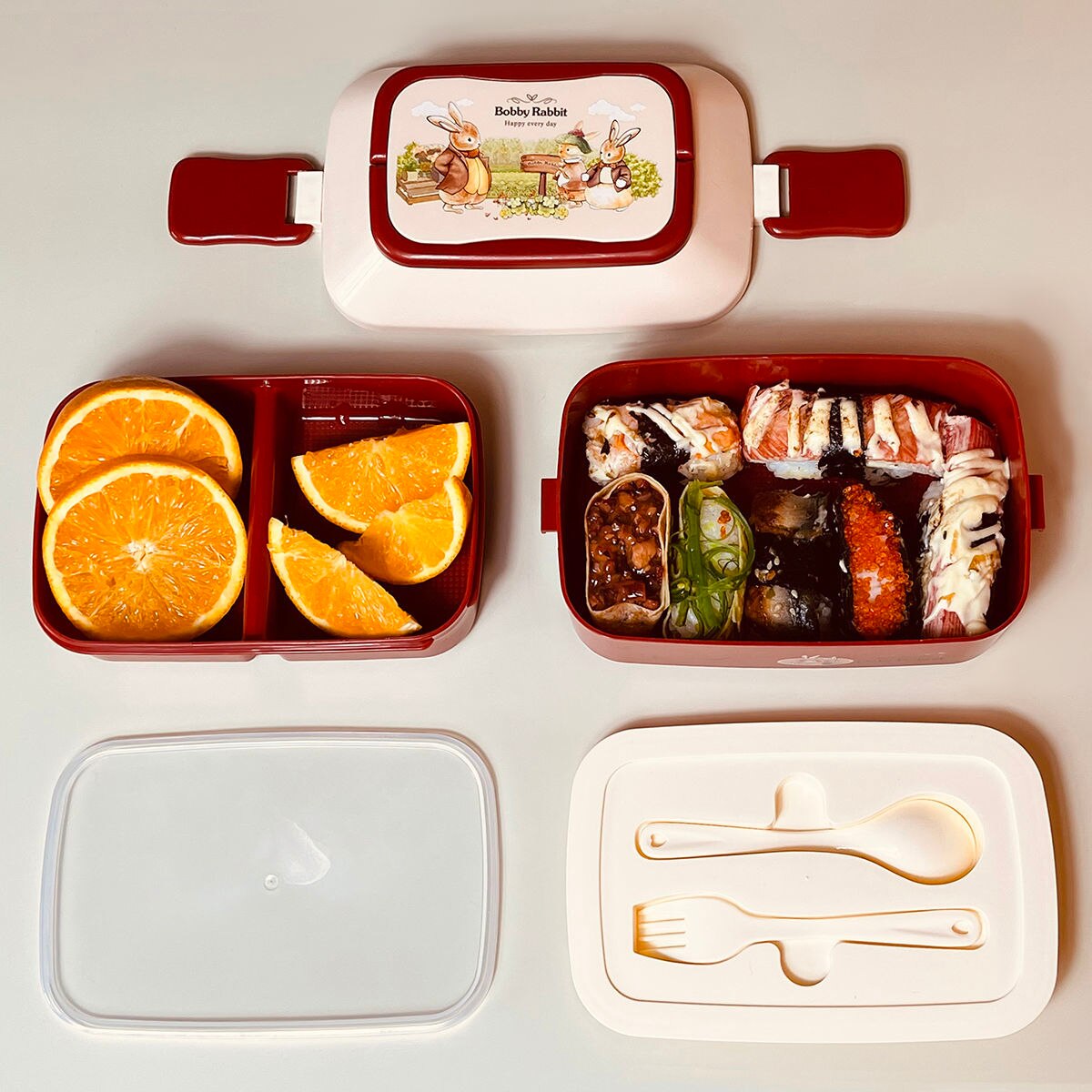 Portable Lunch Box For Girls School Kids Plastic Picnic Bento Box Microwave Food Box With Compartments Storage Containers bento