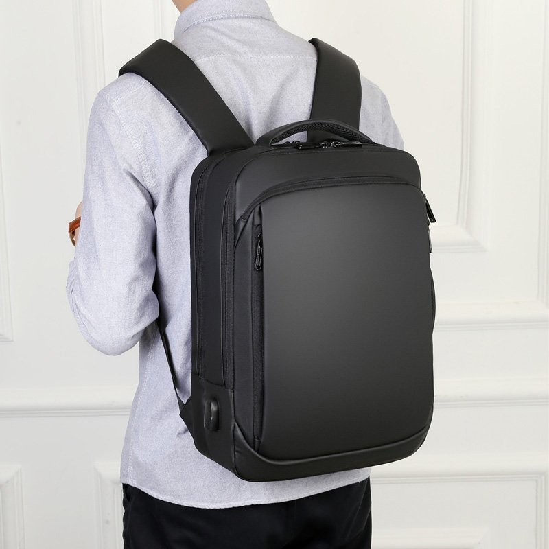 Rucksack Für Männer Multifunktionale Geschäft Notizbuch Rucksack USB Ladung Wasserdichte Film männer Rucksack lässig Tasche