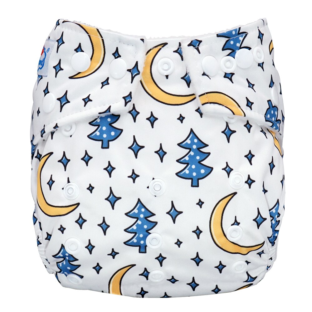 Christmas Prints Christmas 1PC Child Cloth Nappy Waterproof Diapers Reusable Nappy Covers Soft & Comfortable Fabric Diapers: White