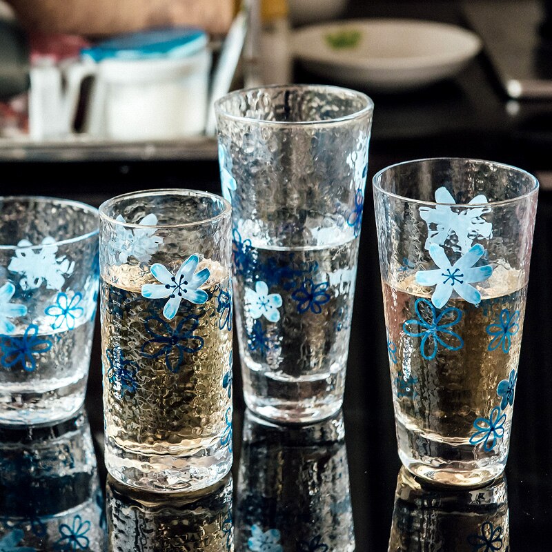 Japansk handmålad glas hammare fruktjuice vin kopp te vatten drickskopp
