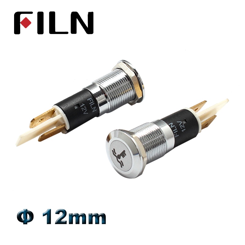 12mm waterproof metal led indicator light with car boat dashboard warning symbol led 12v 24v pilot lamp signal lamp