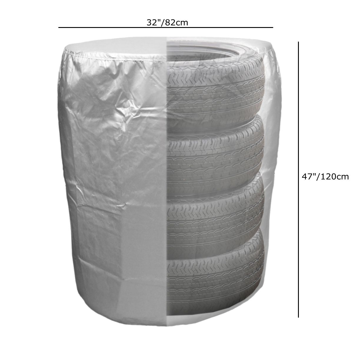 82x120cm Car Tire Cover Case Spare Tyre Storage Bag Garage Auto Tire Accessories Waterproof Dustproof Protector 4 Tires Holder
