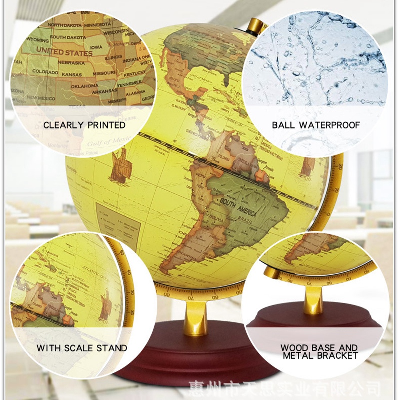Luminescens globus verden jord hav kort bold geografi 25cm læring pædagogisk badebold børn geografi pædagogiske forsyninger