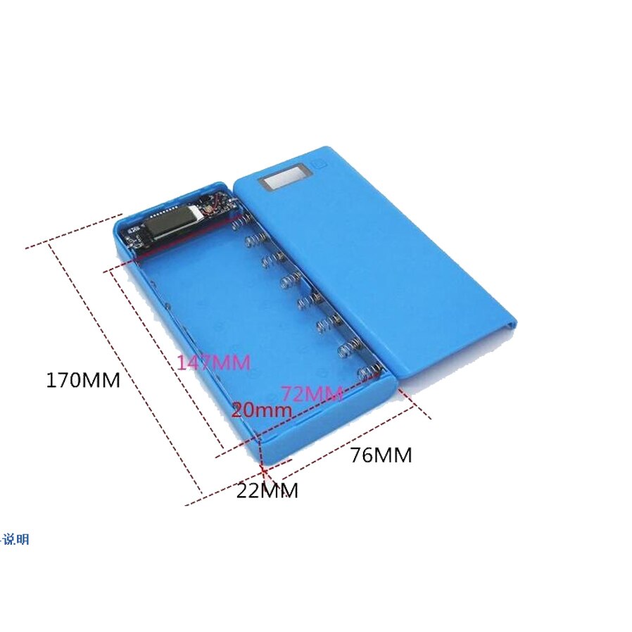 Portable External DIY 8x18650 Power Bank Case LED Display 4x18650 Battery Storage Box Without Battery For Iphone Android Phone