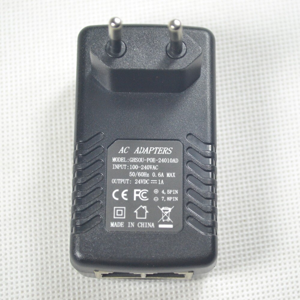 DC 24V 1A PoE Injector Power Supply Over Ethernet Adapter With LED Power Indicator For Support POE Device US EU for IP CAMERA