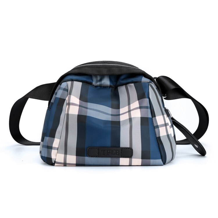 Women's Multi-function bag Shoulder bags Waist Packs Female Handbags Nylon Ladies Crossbody Bag girls Messenger Bag Bolsas: Dark blue grid