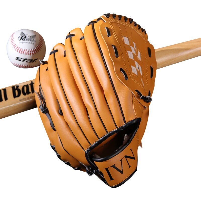 Männer Rechts Hand Schlagen Handschuhe Leder Baseball weicher Ball Baseball Handschuh Schlagen Ausrügestochen Beisbolera Sport Zubehör BJ50ST