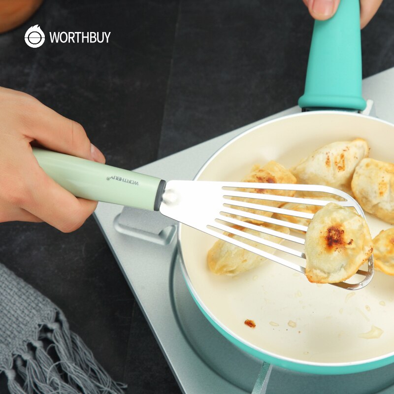 Kitchen Spatula Stainless Steel Kitchen Utensils Plastic Handle Kitchenware Meat Food Spatula Shovel Barbecue Tools