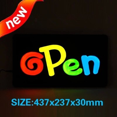 LED Open Sign, 43x23cm Flashing LED Business Neon Sign Advertisement Board Electric Display Sign Light, for Business Decorative