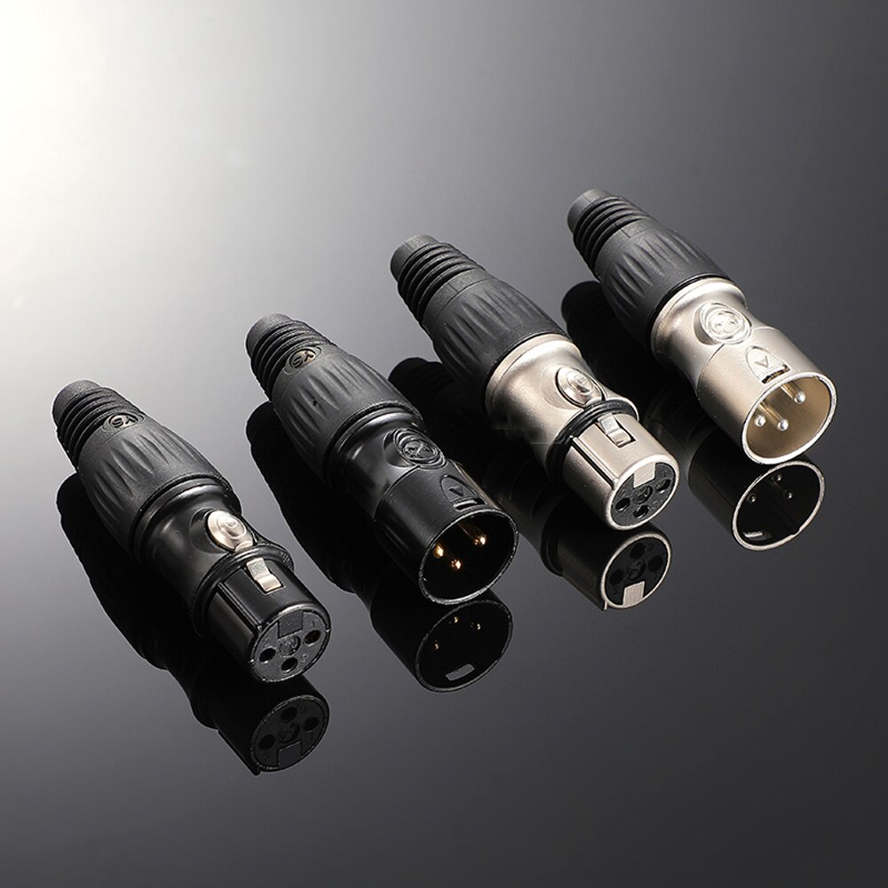 4 stuks van Microfoon Audiokabel Plug 3Pin XLR Mannelijke Vrouwelijke Connector Kanon Kabel Terminals