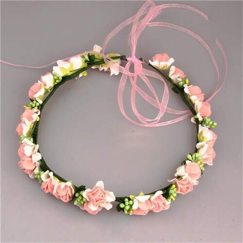Artificial Flower Wreaths Headwears Adjustable Decorative Flower Crowns For Home Wedding Party Bride Hair Decoration Photo Props: 6