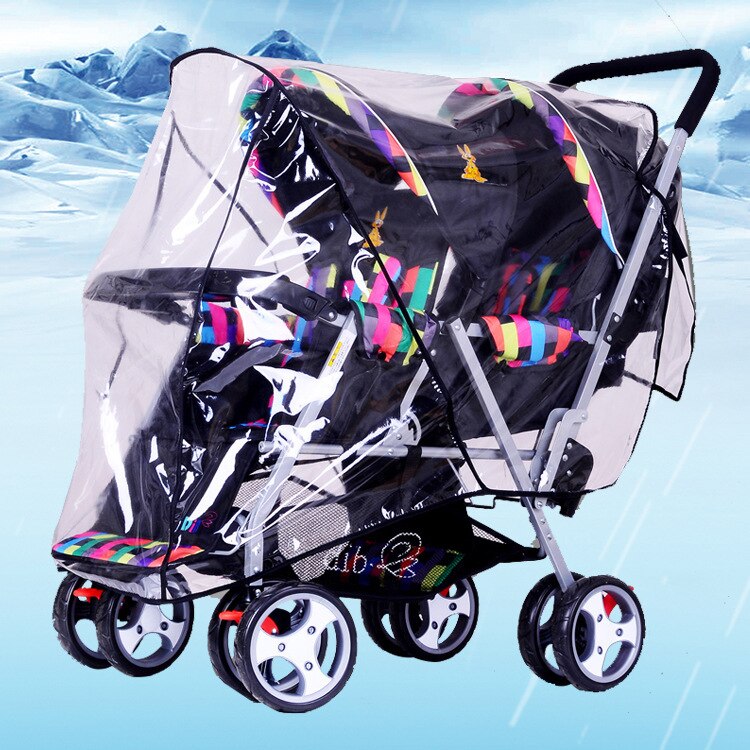 Universal- Zwilling kinderwagen regen abdeckung schützt gegen Wind und kälte Ich bin Winter