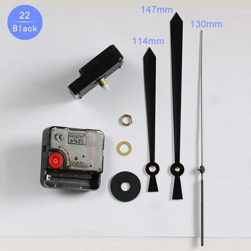 6168 S 6mm Schroef as lengte Quartz Met 22 # Zwart lange Handen noten Plastic Sweep Beweging Klok Accessoire DIY Klok Kits