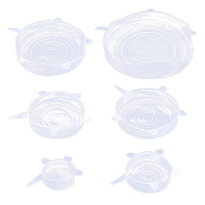 Couvercle alimentaire en Silicone, 6/12 pièces, universel, pour ustensiles de cuisine, bol réutilisable, extensible, enveloppe alimentaire, cuisine