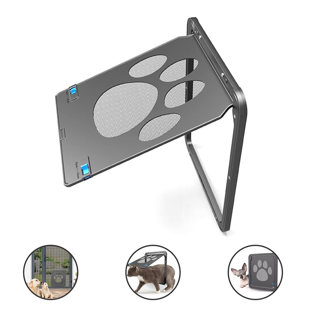 Empreinte chien animal chat écran porte verrouillable magnétique Anti-morsure fenêtre portail extérieur pour chiot chaton accès gratuit à la famille Durable