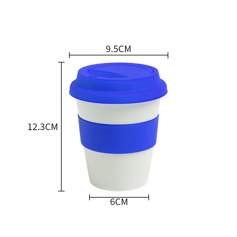 1pc 400ml genanvendelige varmeisolerede rejse krus te kaffe rejse krus 400ml: Blå