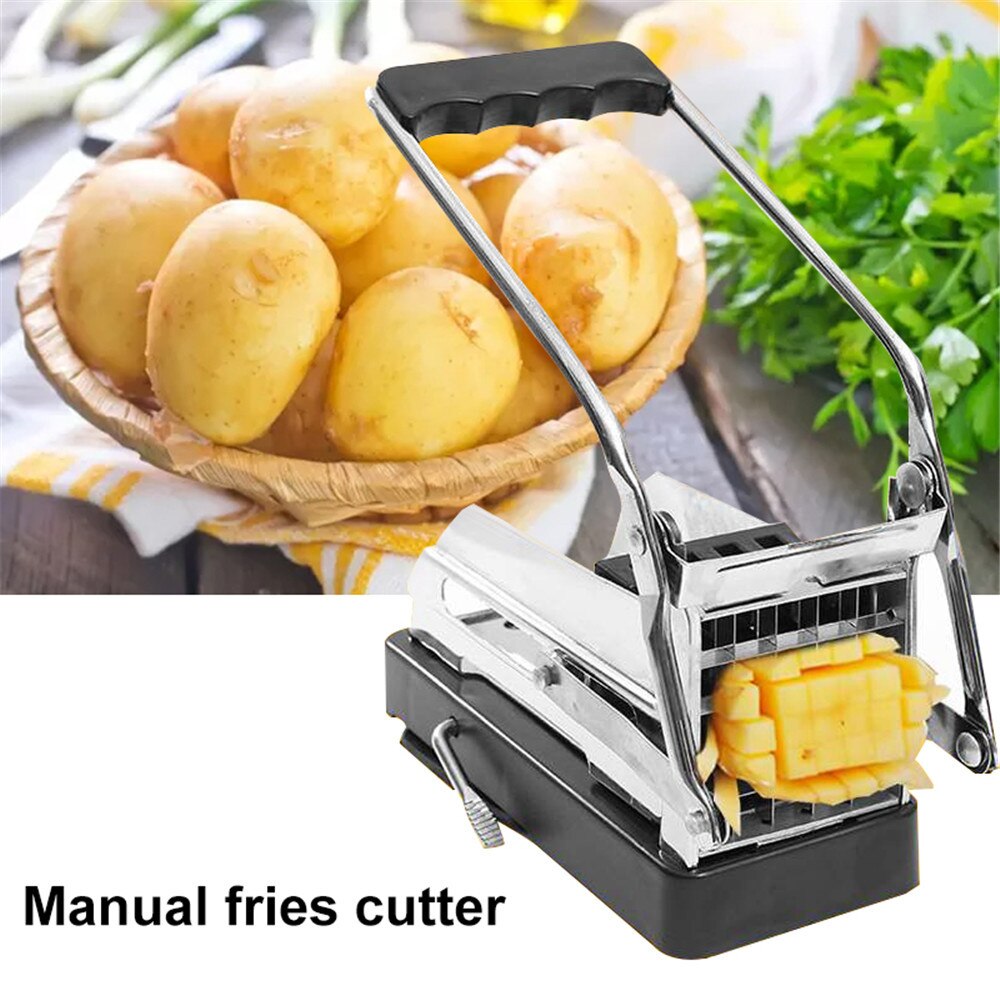 Bedste værdi holdbart rustfrit stål skridsikker kartoffelskærer pommes frites, der skærer hjemmebrug kartoffelskærer agurk køkkenudstyr
