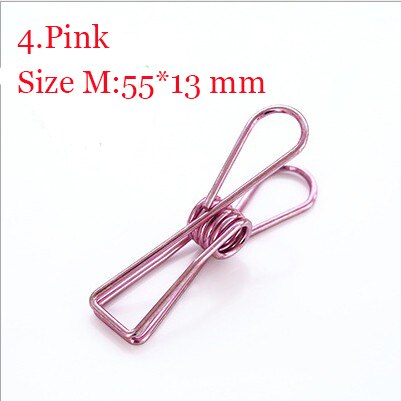 20 pcs/1 lot Cute Metal Binder Clips Clips Small Craft Photo Pegs office bookmarks Kawaii Stationery 5 Color Size S M L: Pink Size M