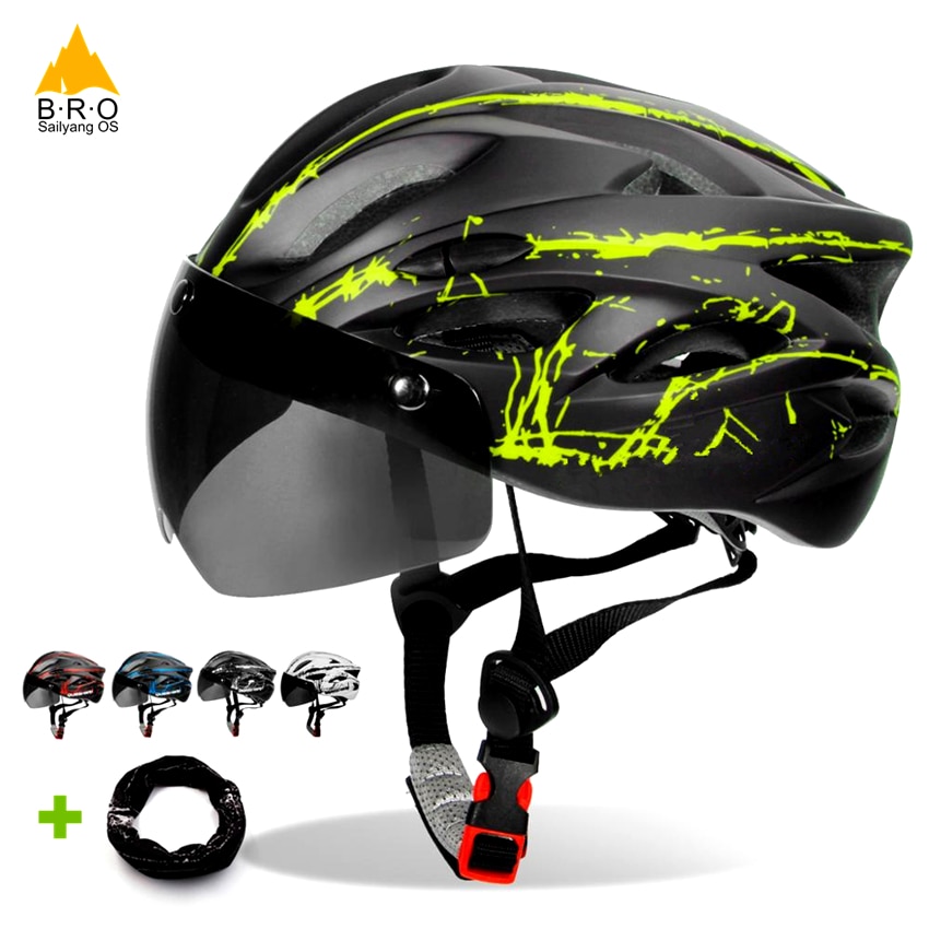 Cool Black Goggles Fiets Helm Ultralight Patroon Fietshelm Riding Mtb Weg Mountainbike Integraal Gegoten Fietshelmen