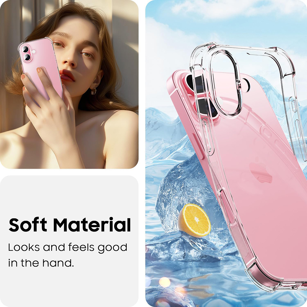 Jaspever-funda suave de silicona a prueba de golpes para iPhone 17 Air 16 15 14 13 12 11 Pro Max Plus, funda transparente ultrafina