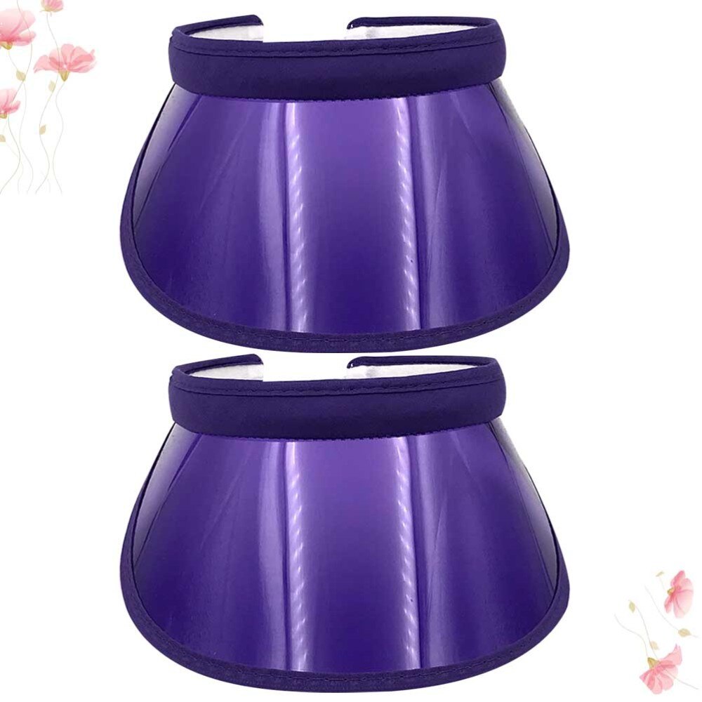 2 st tom topphatt utomhus fritid solskydd plasthatt sommar ultraviolettsäker justerbar keps (lila): Default Title