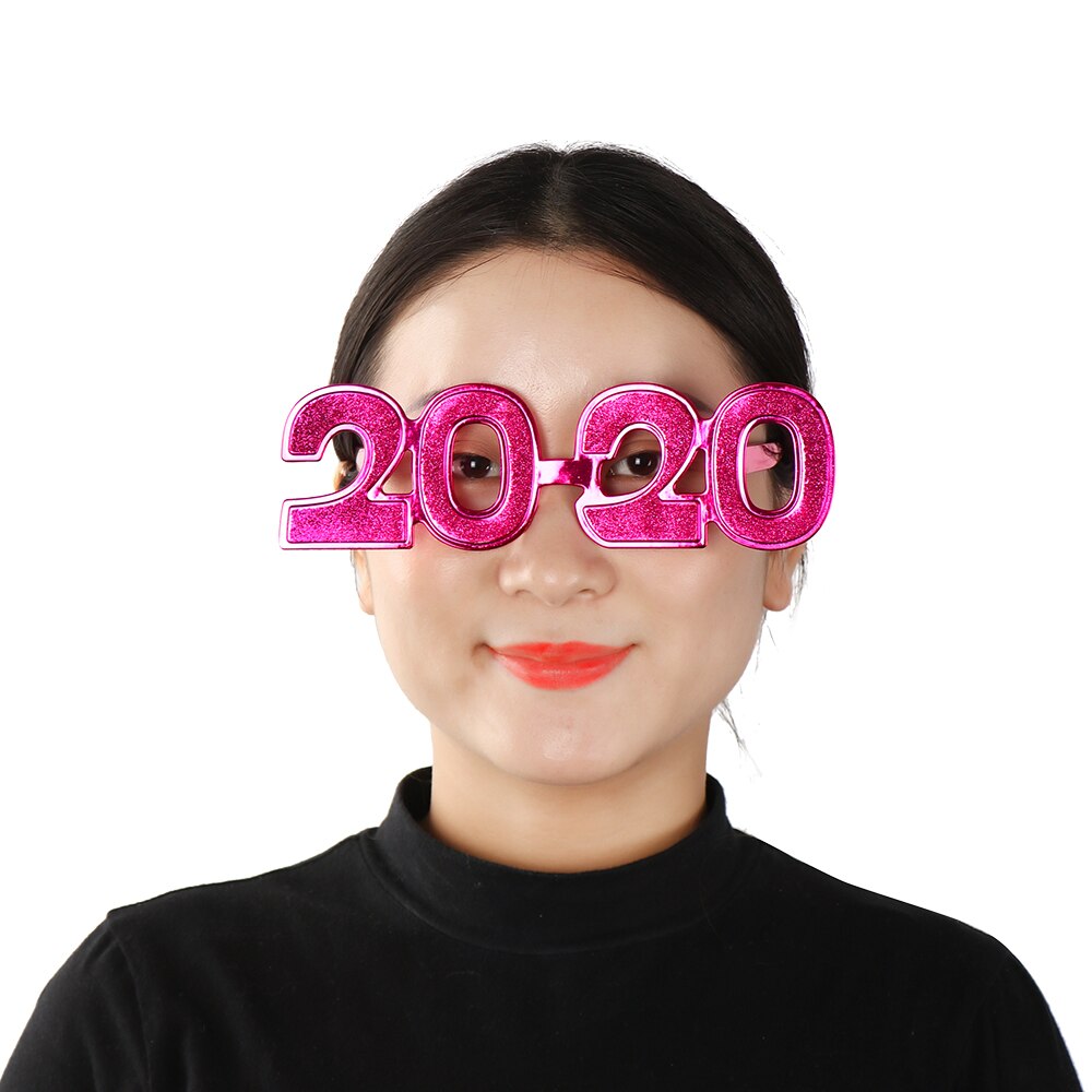 Jaar Lenzenvloeistof Grappige Glitter Eyewear Oudejaarsavond Party Bril Foto Prop Voor Gelukkig Nieuwjaar