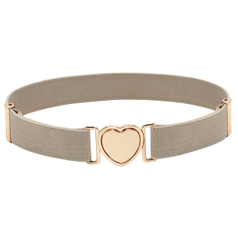 Style Heart Shape Buckle Stretch Belts Children Girls Multicolor Adjustable Elastic Waist Belts with for Dress Pants: 03