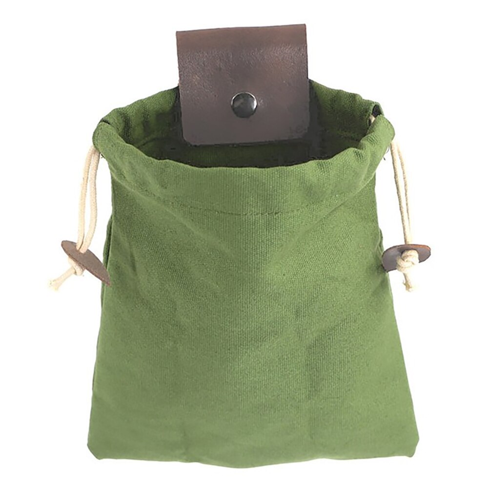 Bush craft – sac en toile en cuir PU, pochette de recherche de nourriture, sac de randonnée Camping pique-nique, ceintures sacs de rangement outils de plein air haute capacité: green