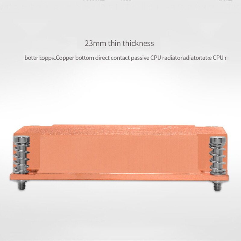 Disipador de calor pasivo para servidor, disipador de calor de cobre con agujero Rectangular, 1U
