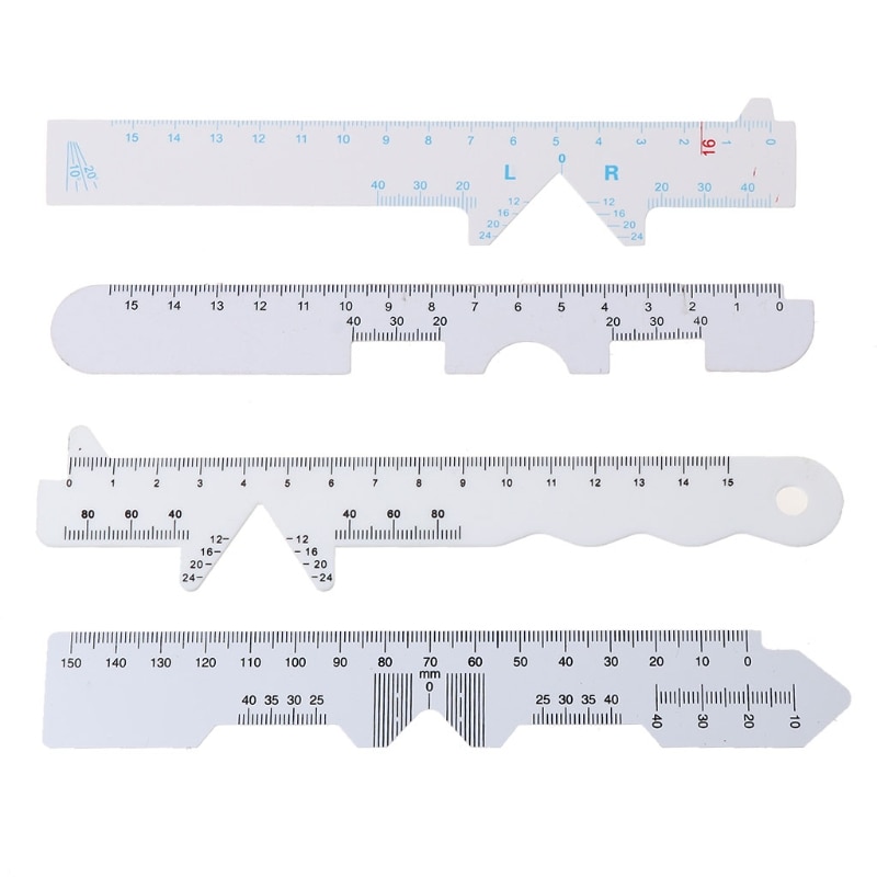 4 Types White Straight PD Ruler Pupillary Distance glasses Rulers