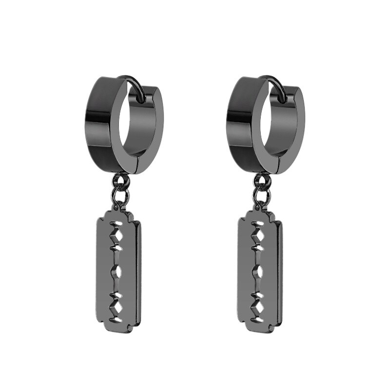 Pendientes de acero inoxidable con forma de cruz para hombre y mujer, aretes, estilo gótico, Punk, 1 par: Style 34