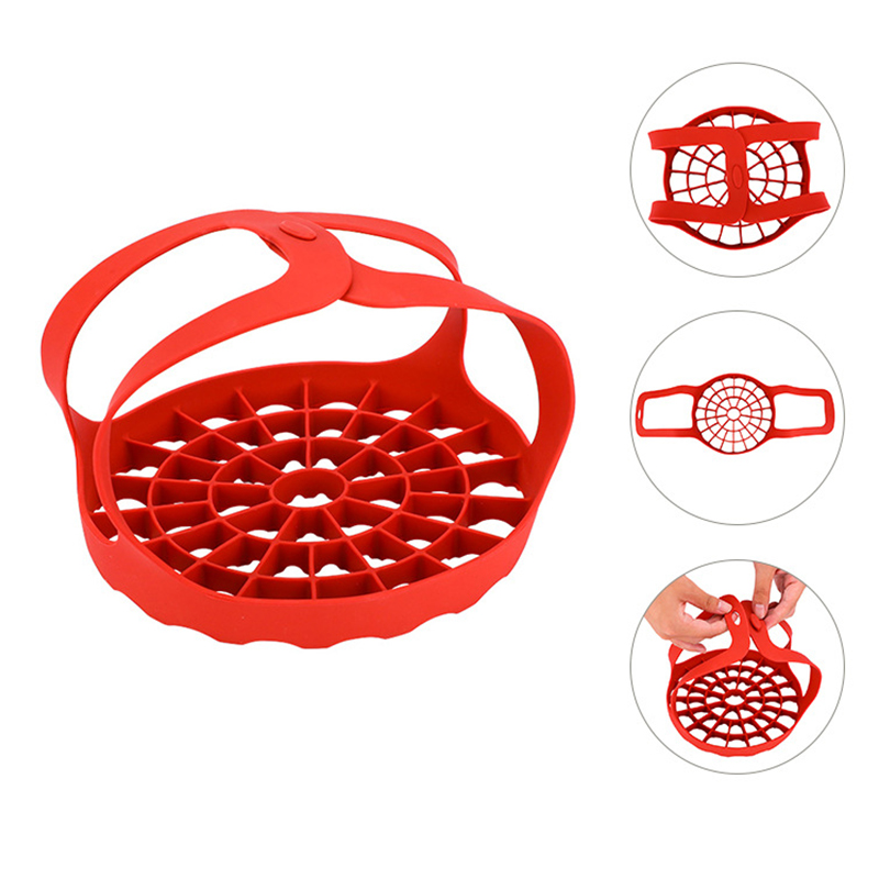 Pressure Cooker Sling Silicone Bakeware Lifter Cookers Anti-slip Drain Pad Heat Insulated Mat Egg Rack Kitchen Accessories